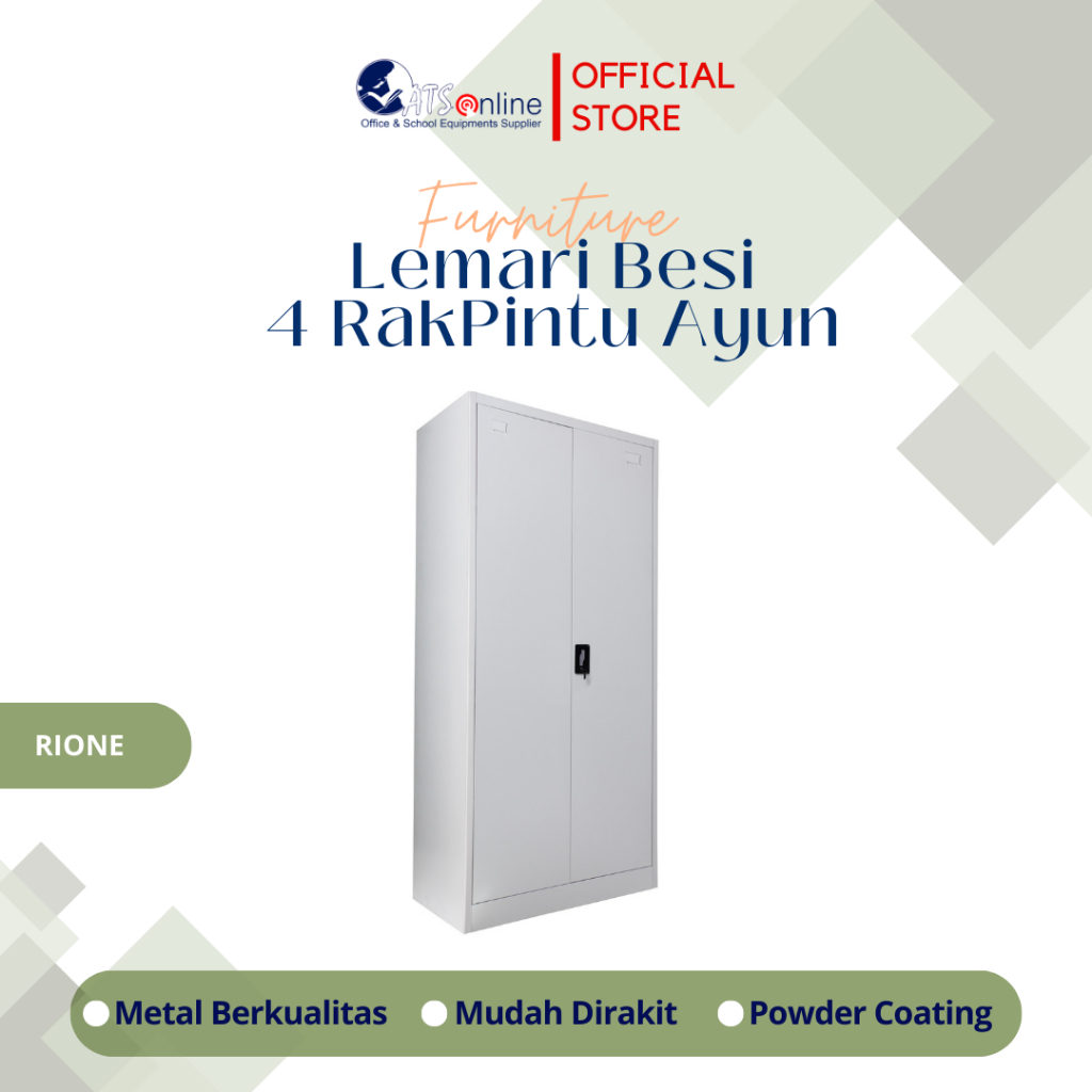 RIONE Lemari Besi 4 Rak Pintu Ayun AD017