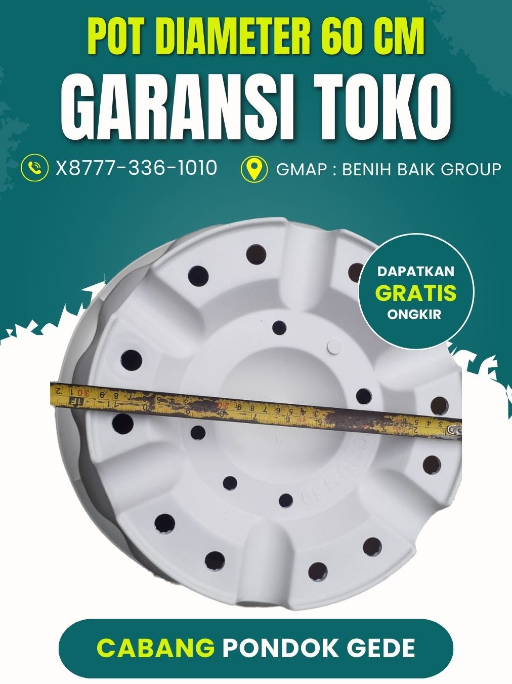 RB Pot Besar Putih 60 cm Tabulampot Pondok Gede