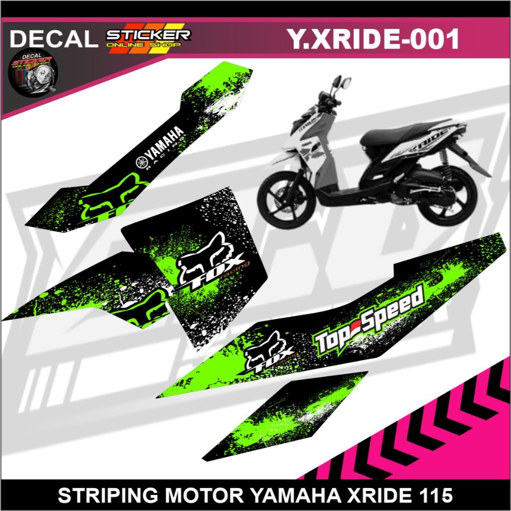 STRIPING MOTOR YAMAHA XRIDE 115 DECAL STIKER VARIASI RACING FOX KEREN