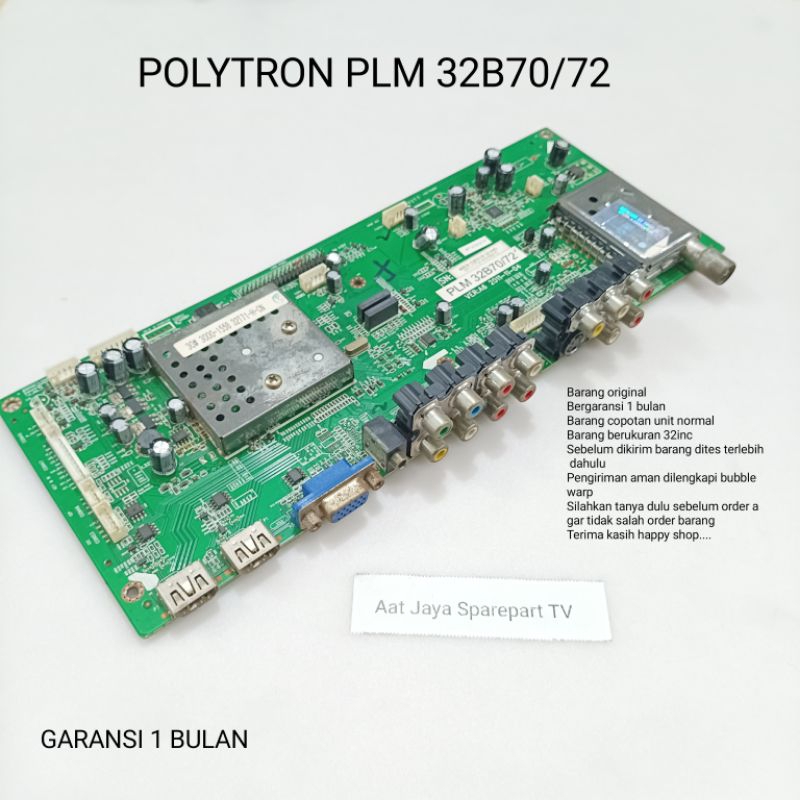 MAINBOARD TV LED POLYTRON PLM 32B70 PLM 32B72 MB - MOBO - MODUL - MOTHERBOARD - MESIN TV