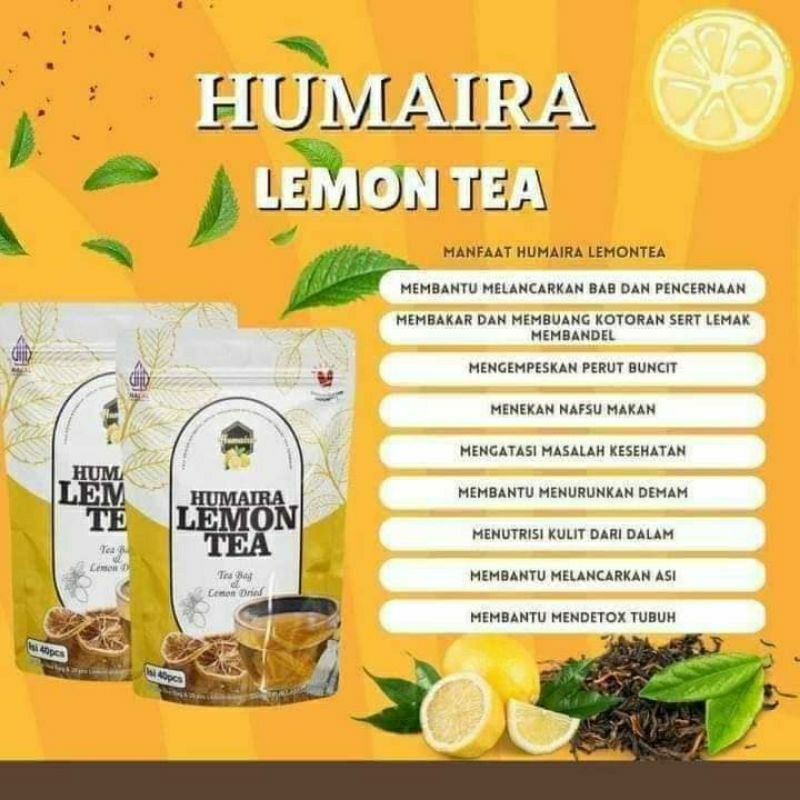 

HUMAIRA LEMON TEA/ TEH PELANGSING/ TEH PENURUN BERAT BADAN