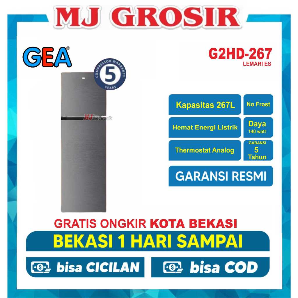 KULKAS GEA G2HD 267    LEMARI ES 2 PINTU G2HD-267 2 PINTU