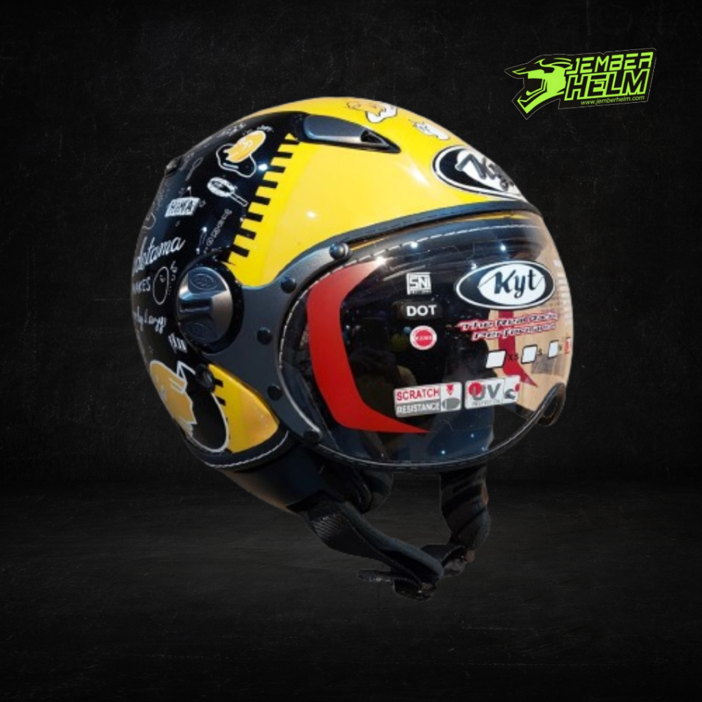 Helm KYT Elsico Motiv Sanrio Gudetama Yellow