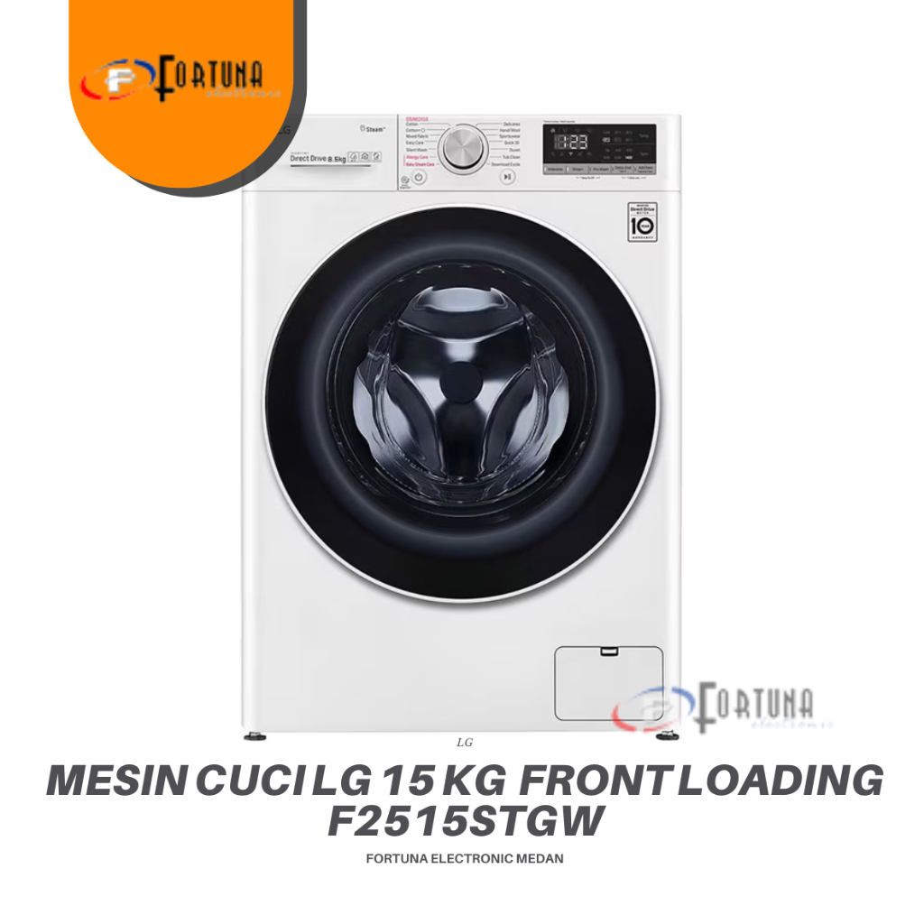 LG F2515STGW MESIN CUCI FRONT LOADING 15 KG F-2515STGW MEDAN