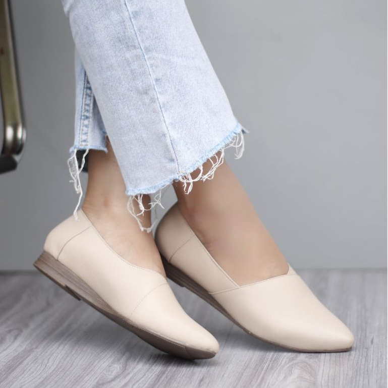 GRNDBL DENISA Sepatu Formal Casual Slop Selop Slip On Kerja Papirut Kulit Asli Garut Cewek / Cewe Wa