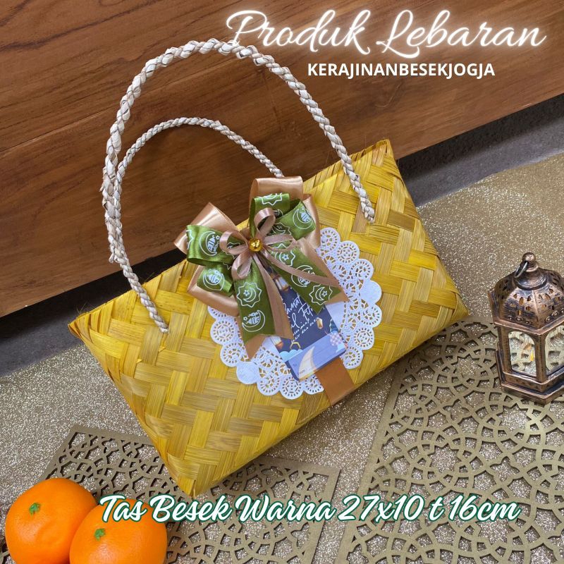 

TAS LEBARAN | TAS BESEK 27X10 T 16CM WARNA PITA MUAT 3 TOPLES 800ML FREE HANG TAG | tas kue kering hampers makanan bingkisan hampers lebaran hampers jogja