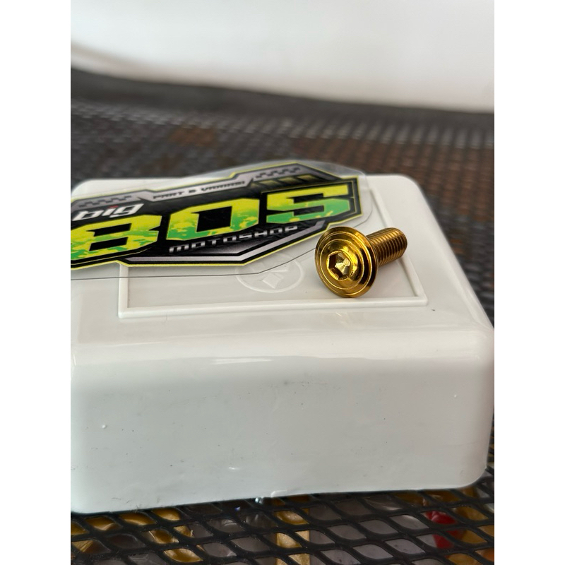 1 biji Baut piringan cakram variasi warna gold. ukuran baut 12 x 2cm atau m8x20mm