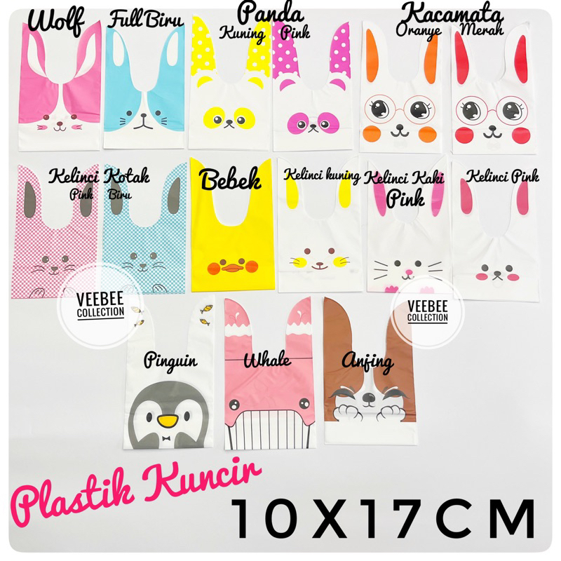 Plastik kuncir snack ULTAH 10x16cm 10pc/plastik RABBIT cookies/plastik permen/ Plastik rabbit