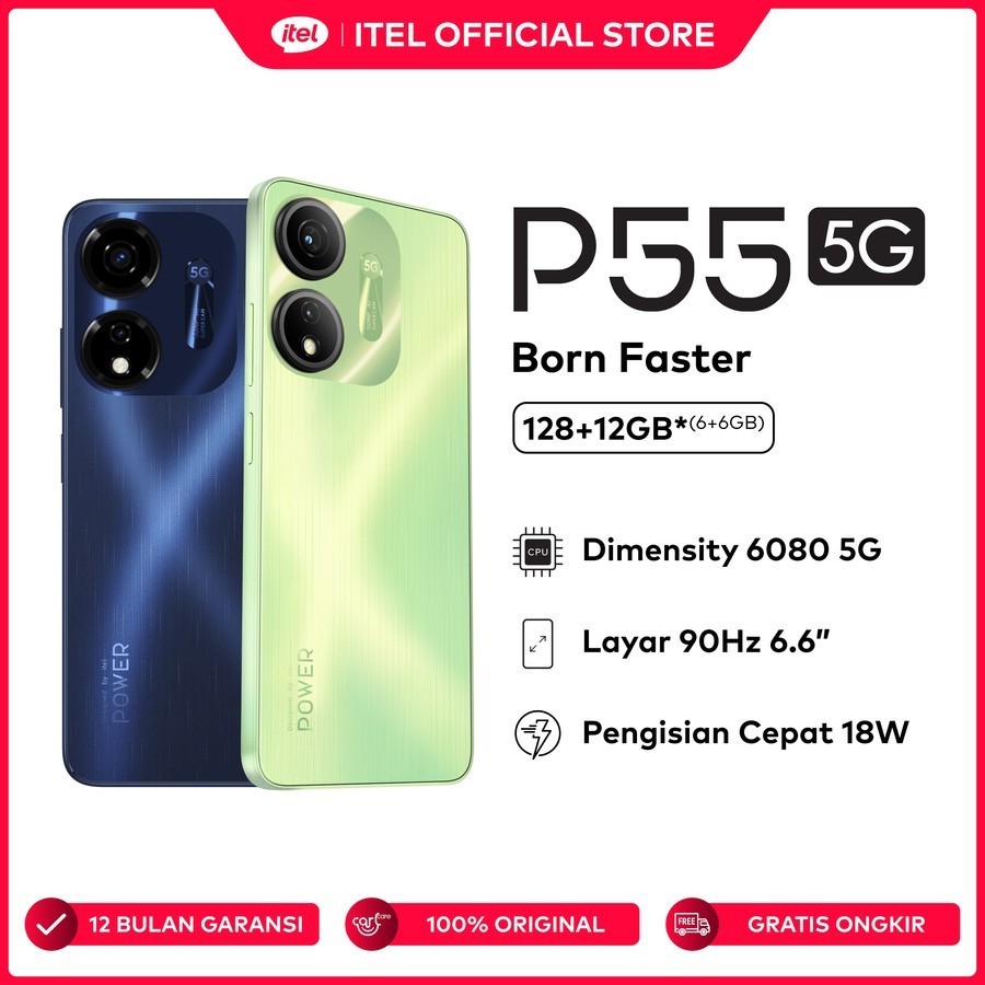 Itel P55 5G 6/128 GB Garansi Resmi