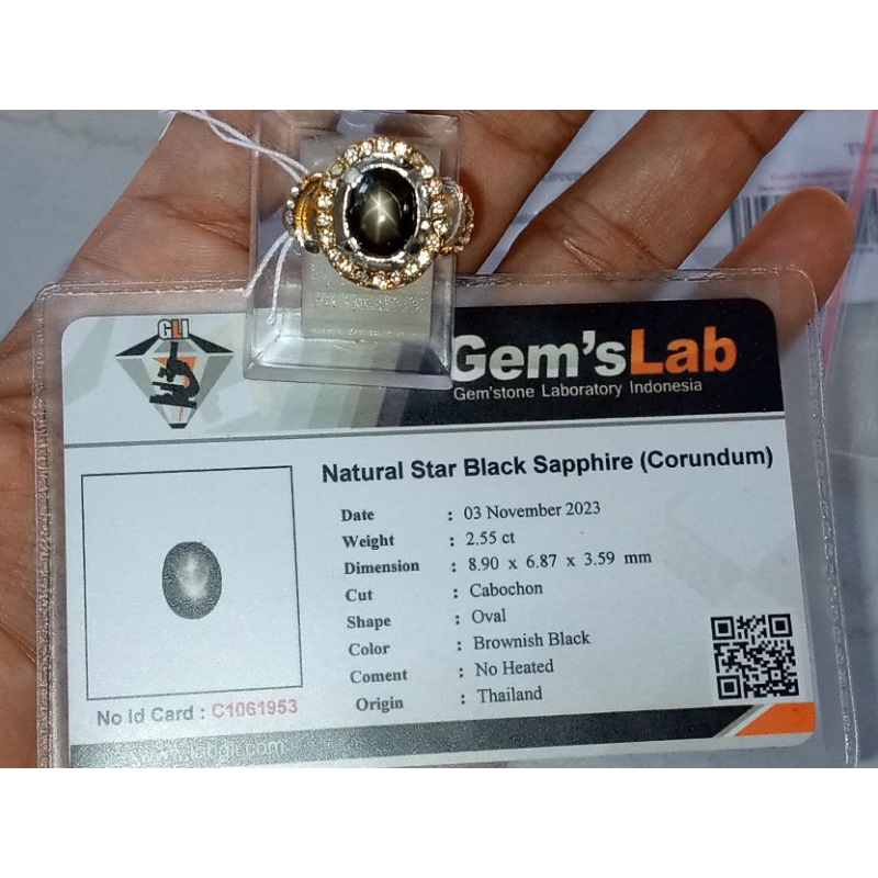 Natural Star green black sapphire