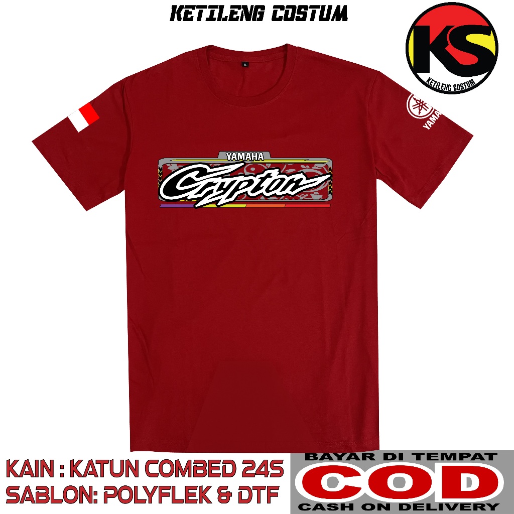 KAOS YAMAHA CRYPTON BAHAN COTTON COMBED 24S TEBAL BISA COD KAOS DISTRO KAOS KEREN