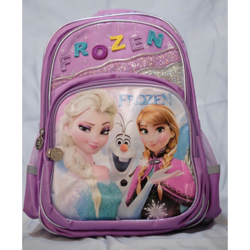 Tas Sekolah Disney Frozen Elsa Ana olaf purple - Disney Frozen Elsa Ana