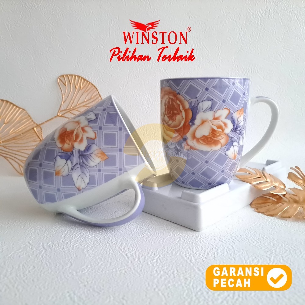 WINSTON 1pcs 11oz Emerald Ungu Mug Keramik Mug Gagang Gelas Minum