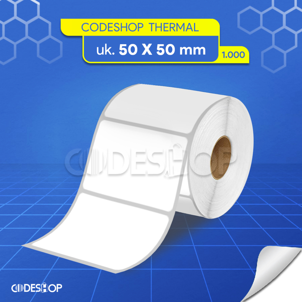 

Label Thermal 50x50 mm Stiker Printer Barcode Zebra TSC