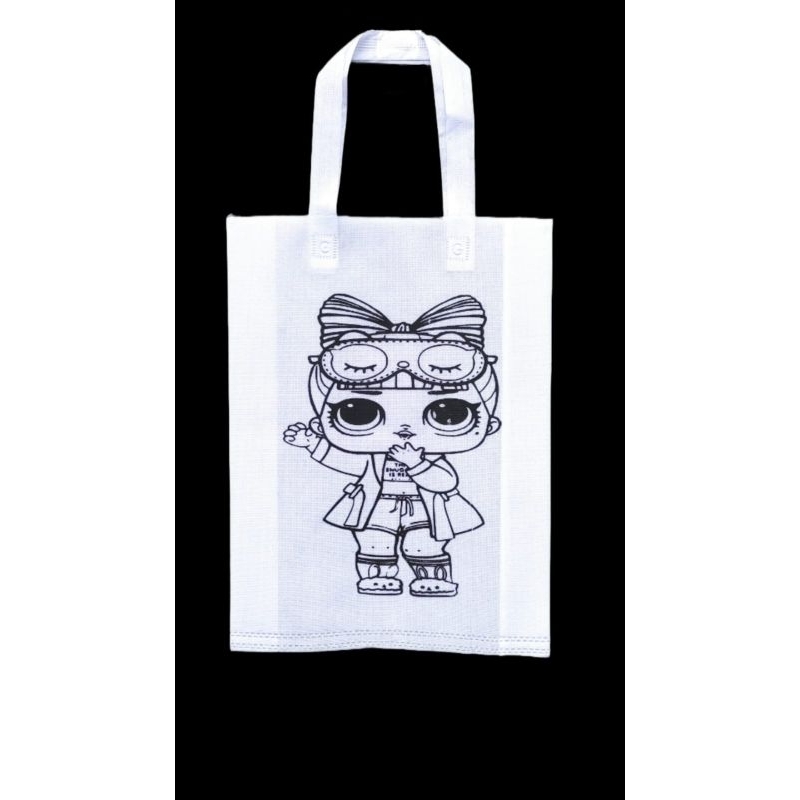 Tas Mewarnai/Menggambar Tas lukis anak Spunbond Grosir tas putih isi 30pcs