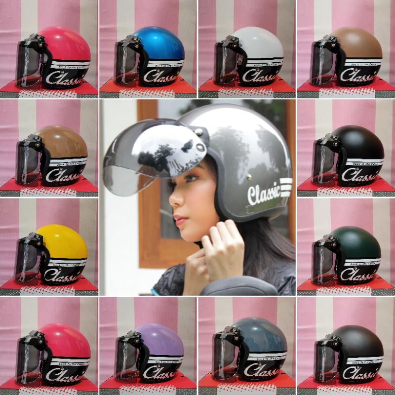 Helm Bogo Soji Classic Kombinasi / Helm Dewasa full leher