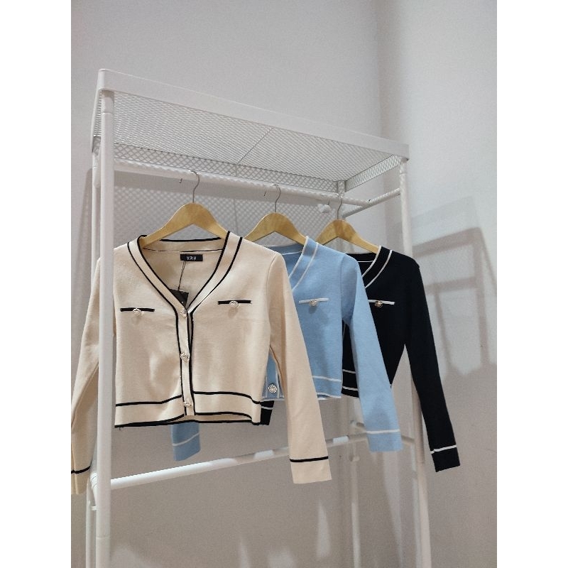 korean look premium crop cardigan knit halus ademm import Bangkok