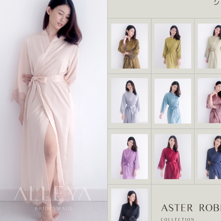 Diskon Maxi Aster Robe  Kimono Satin Hijab  Non Hijab  FREE BORDIR  Kimono Bride  Bridesmaid  Baju T