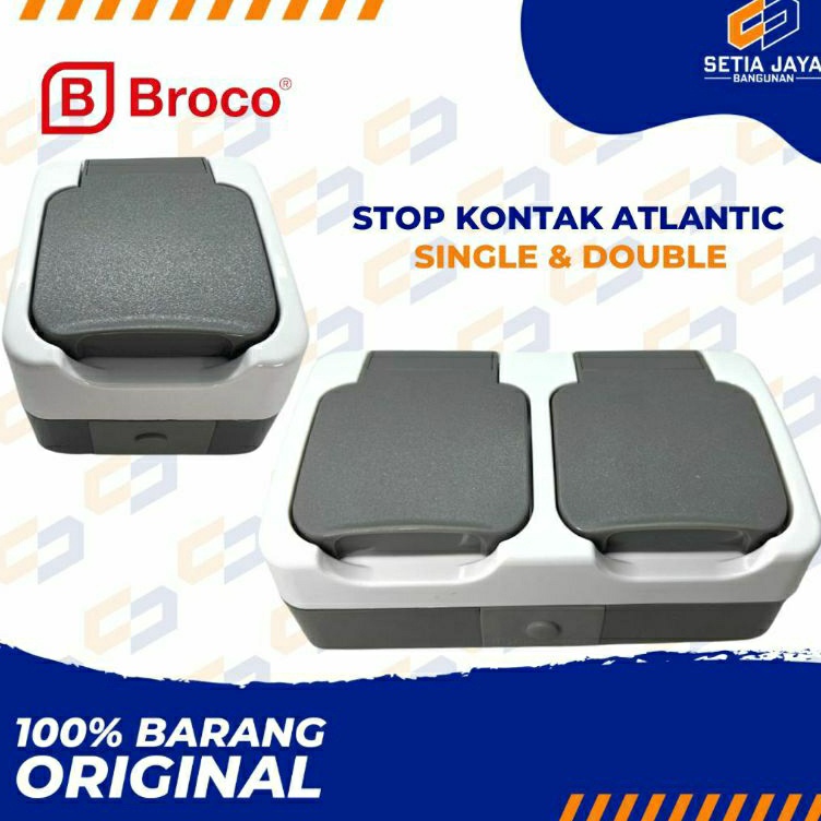 Stop Kontak  Colokan Listrik Broco Atlantic 1  2 Lubang Outbow  Bestseller