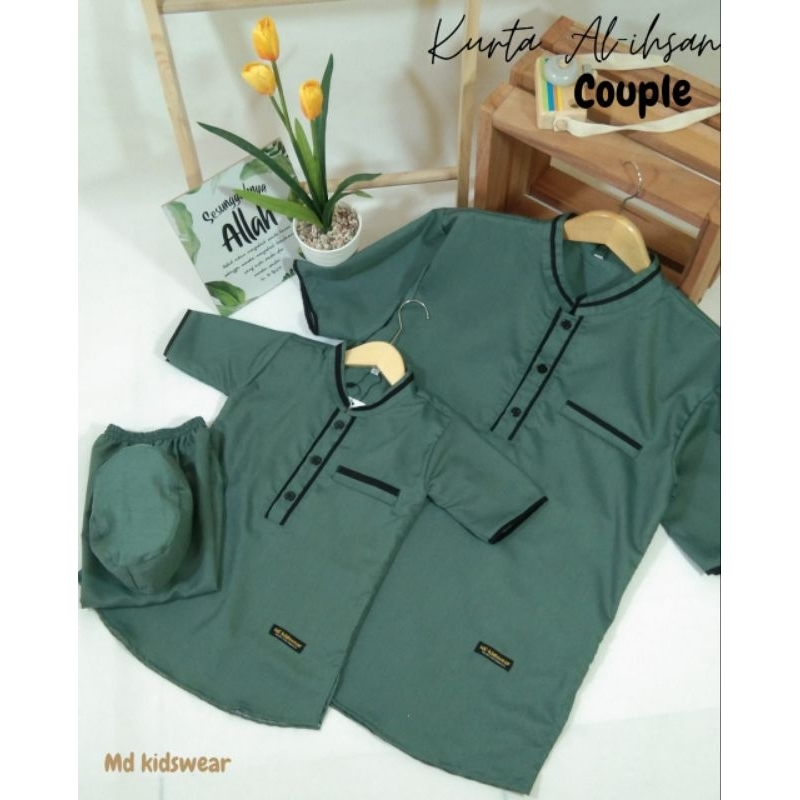 Baju Koko Muslim Couple Ayah & Anak Kurta Al-Ihsan ||by MD Kidswear
