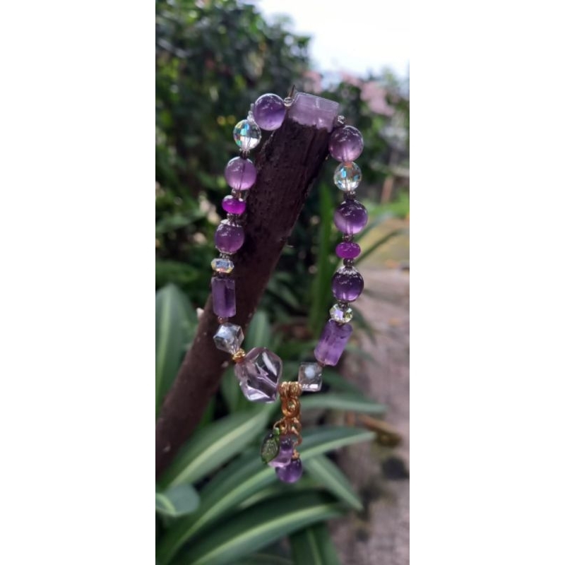Gelang Wanita Amethyst Crystal Original Handmade