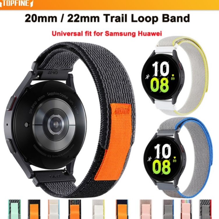 TaliTrail Loop Band 22mm 2mm For Samsung Galaxy Watch 4 3 Bracelet Huawei watch GT 2 3 Nylon Strap w