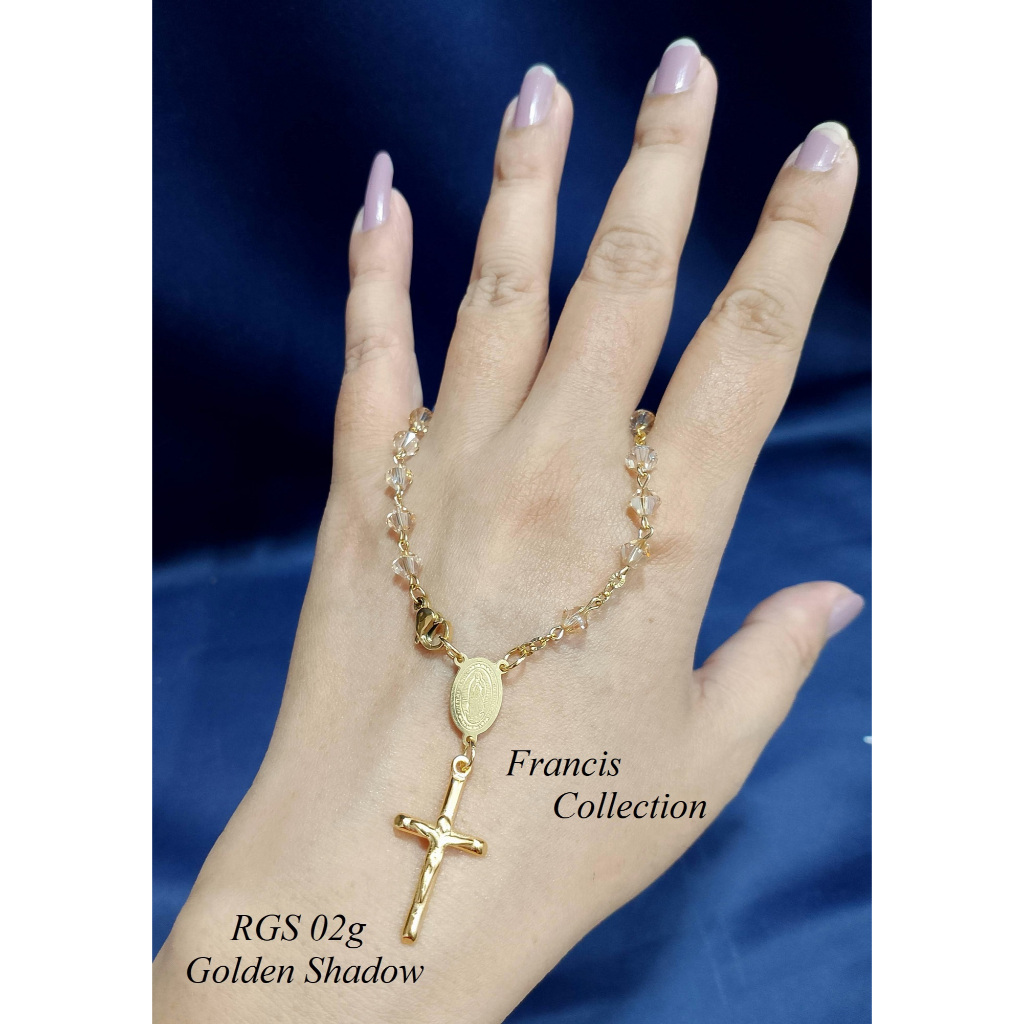 Francis Collection. RGS 02g. Rosario Gelang Kristal Swarovski Asli Lapis Emas. Anti Karat. Tersedia 