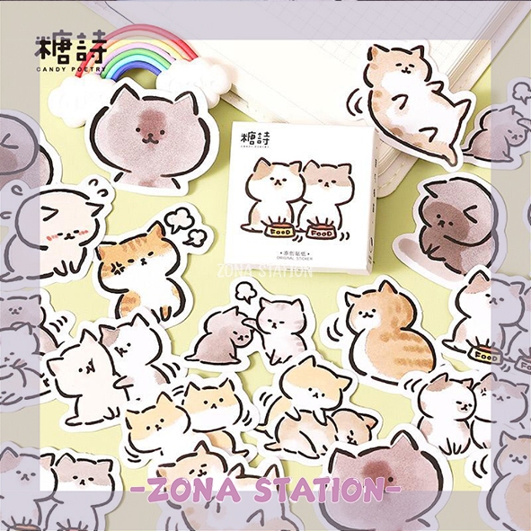 

[ZS] 45 PCS / Sticker Daily Cat Decorating Journaling Scrapbook