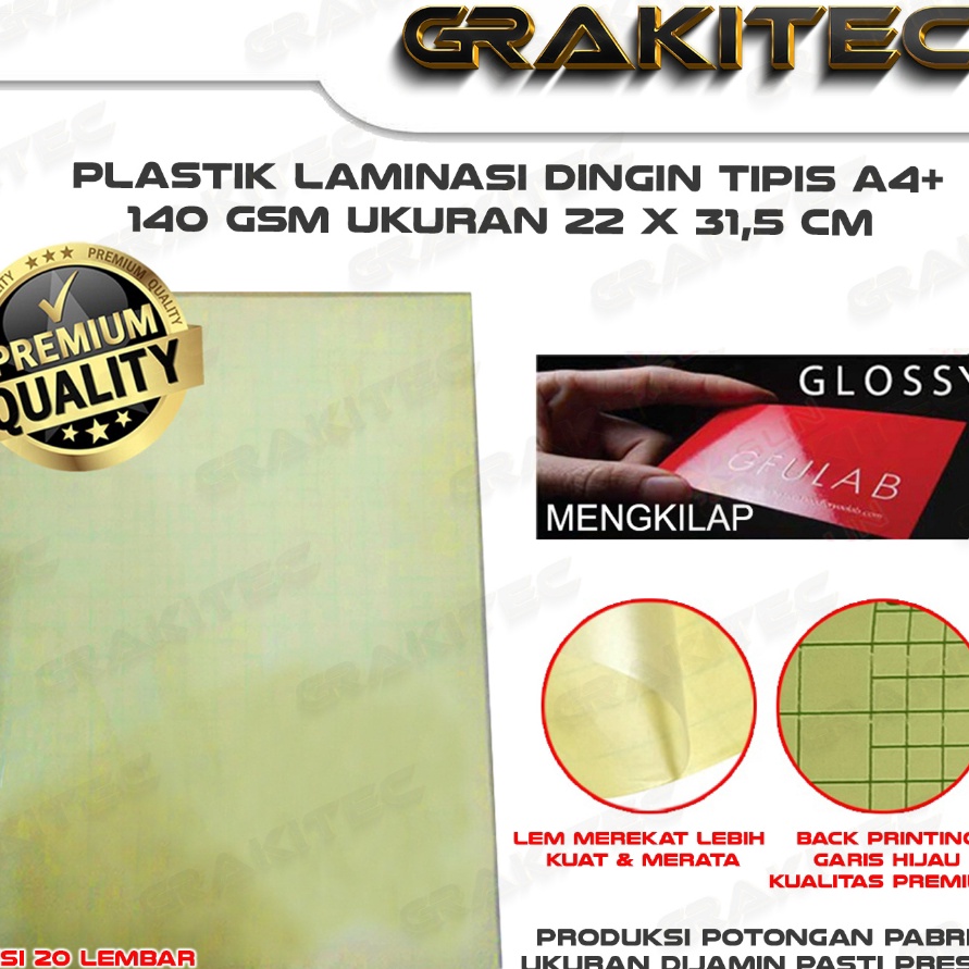 

1111 PLASTIK LAMINATING DINGIN A4 A4 2 LEMBAR GLOSSY DOFF