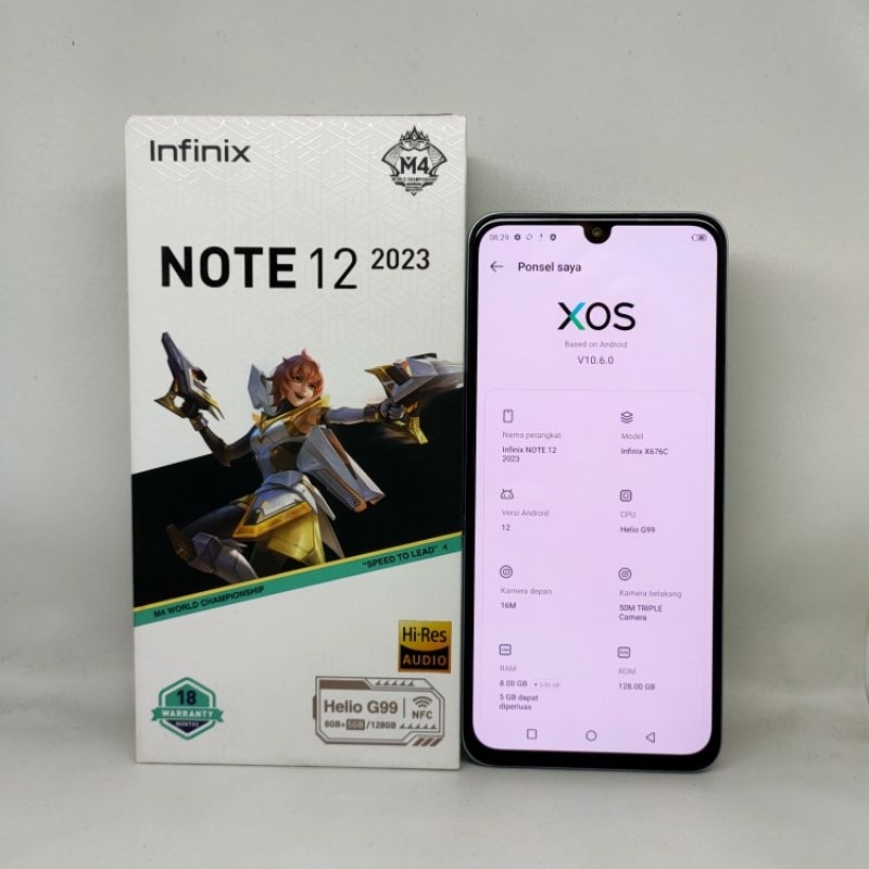 Handphone Infinix Note 12 2023 Ram 8 128GB Second Dus