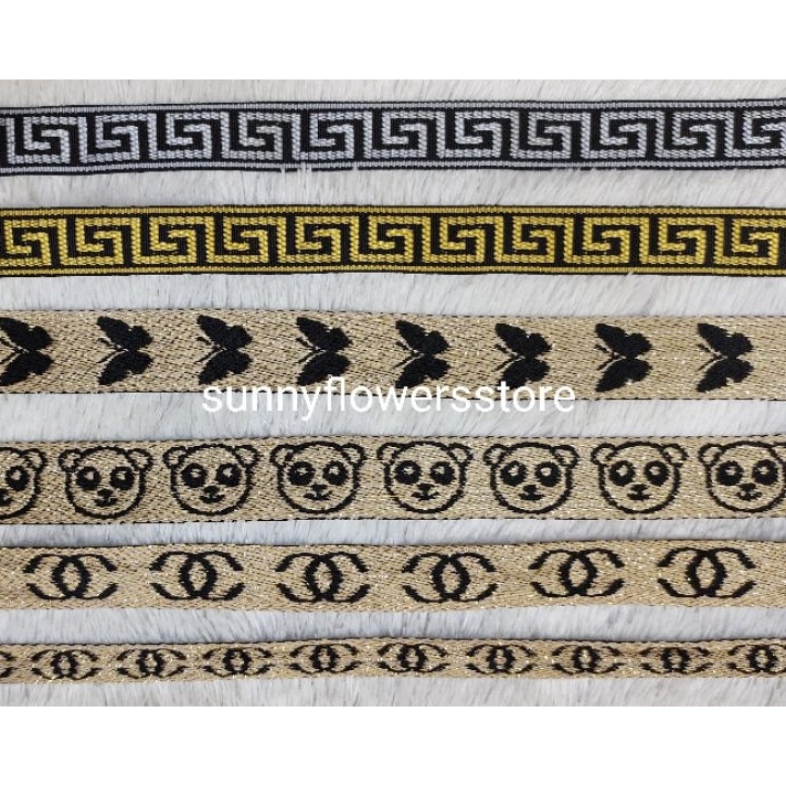 Jangan Sampai Kehabisan PITA VERSACE PITA GAMIS RENDA BORDIR GOLD SILVER