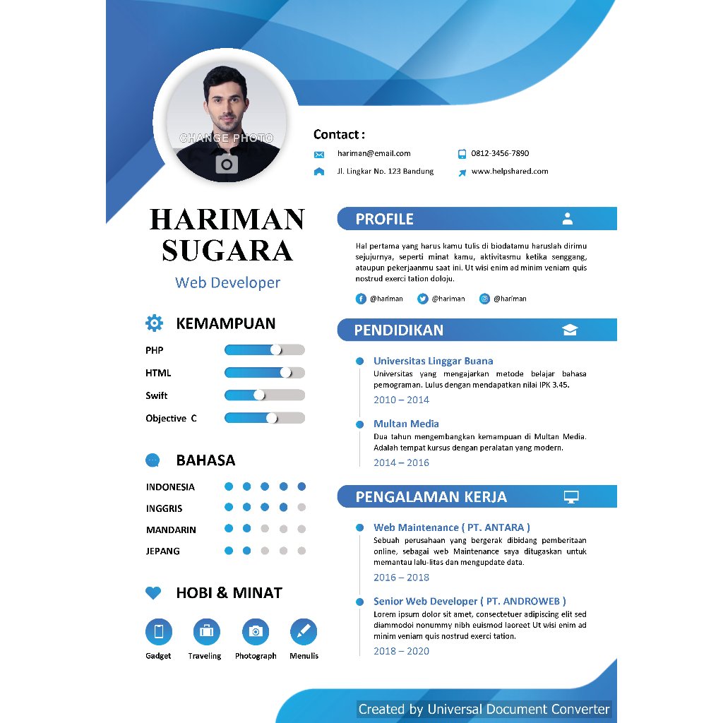 Jasa pembuatan CV dan Surat Lamaran Pekerjaan