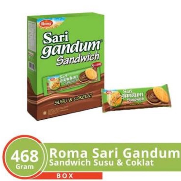 

COD TERMURAH Roma sari gandum coklat 1 BOX isi 12 x 39gr 39 gram