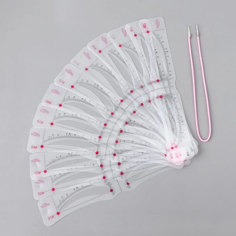 Cetakan alis Tali Karet Isi 12 Pcs/Cetakan Alis Tali Karet/Cetakan Alis