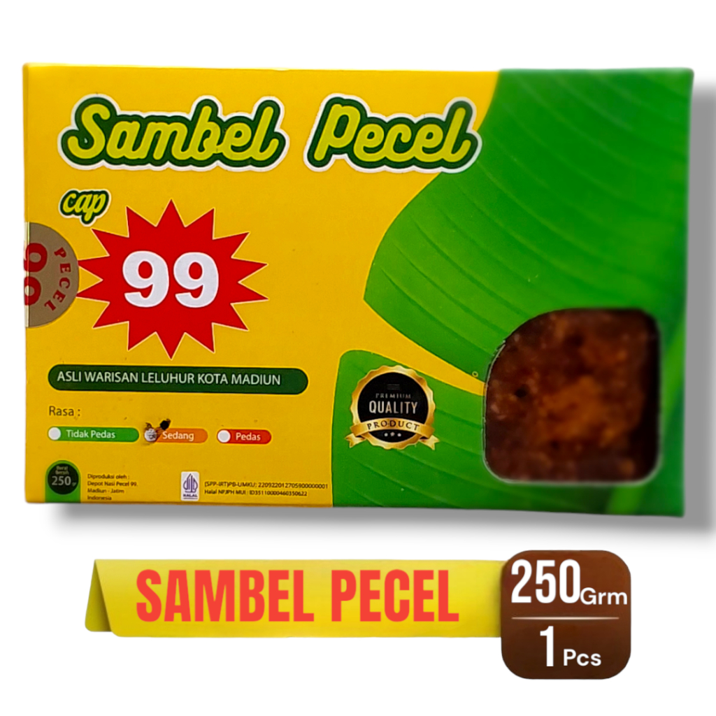 

Bumbu Pecel Madiun Pecel Cap 99 Jeruk Purut Kacang Sangrai Siap Makan Sambal Pedas 250gr