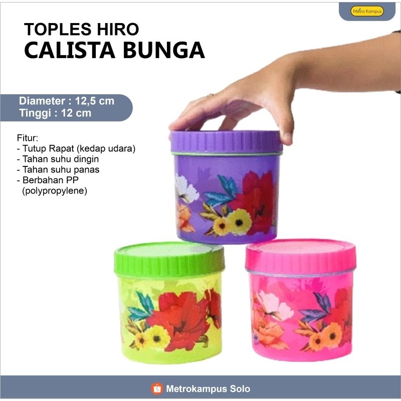 TOPLES HIRO CALISTA BUNGA / calista toples bunga kecil / toples bulat/ toples plastik bulat