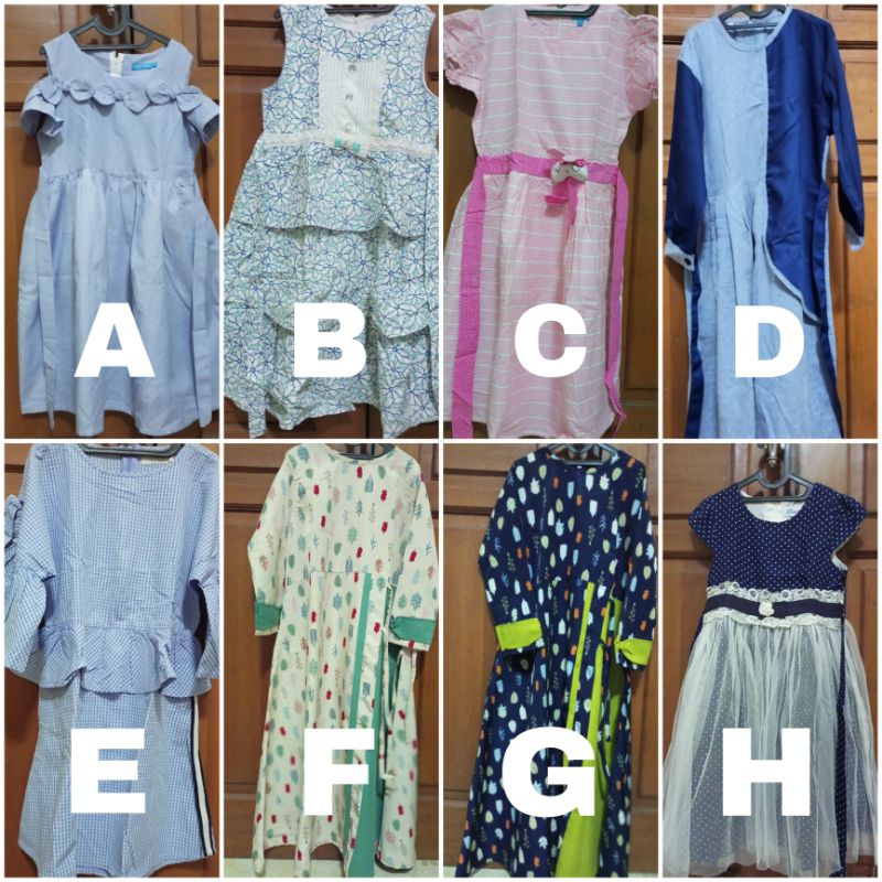 preloved baju dress pesta muslim bekas anak perempuan