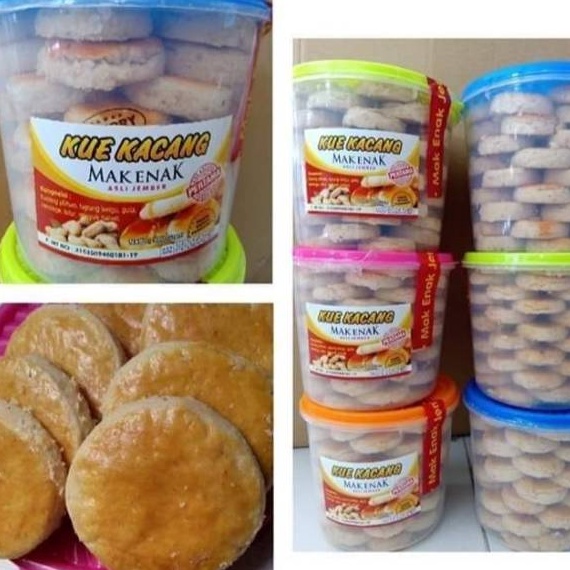 

MEGA SALE kue Kacang asli JEMBER merk MAK ENAKMBAK SRI free TOPLES exp des 225