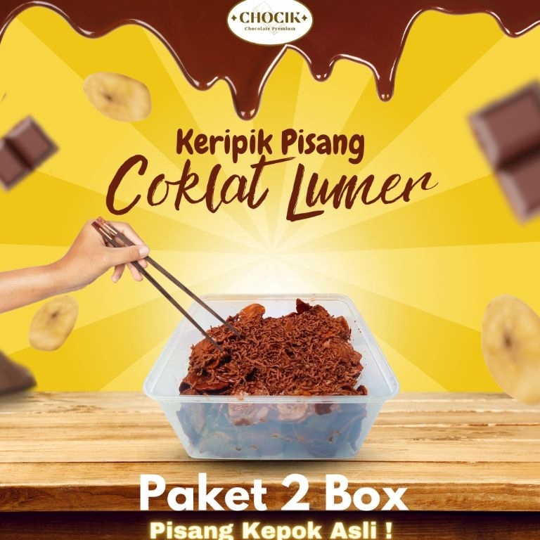 

TERBARU Keripik Pisang Cokelat Lumer Banana Chips Lumer 2Box