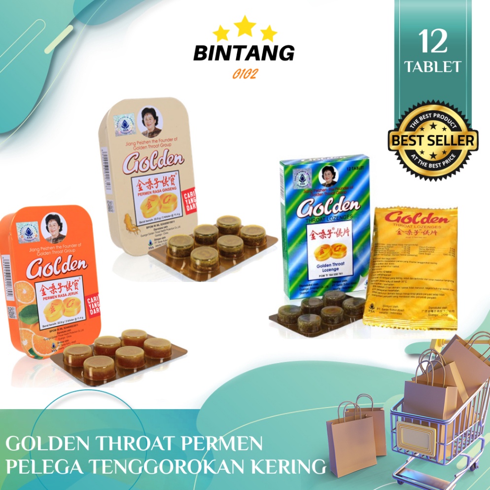 

HEMAT PROMO SALE golden throat obat permen sakit tenggorokan Pelega tenggorokan kering