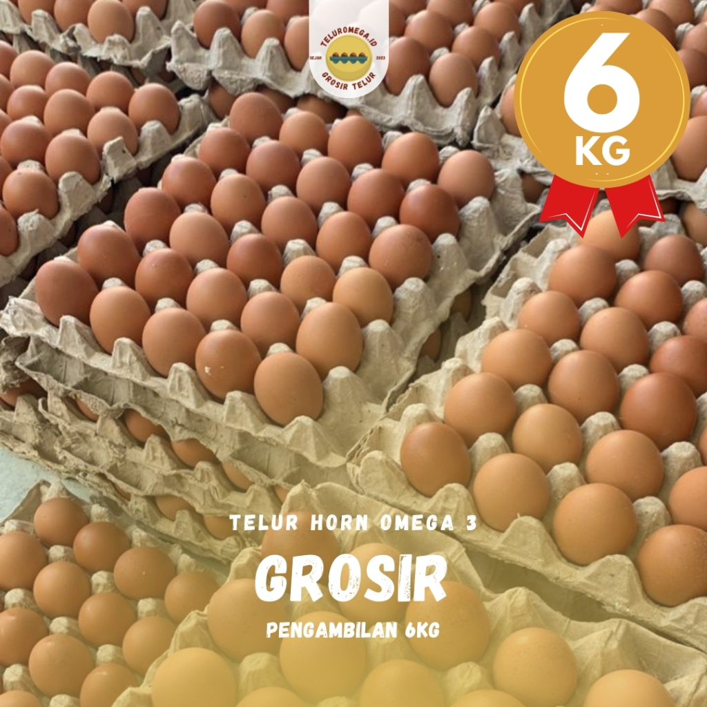 

Telur Horn Omega Kiloan 6KG (FREE TRAY KARTON)