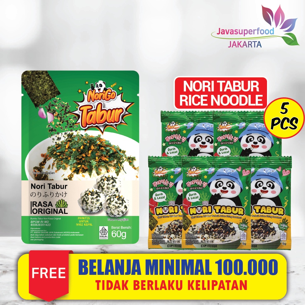

VIRAL Nori Tabur Rumput Laut Panggang 6g