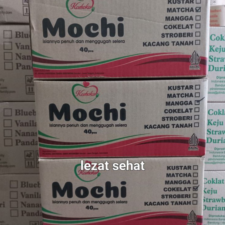 

Ready Stok Mochi Koshoku Mochi Bertabur Kelapa 1 dus isi 4pcs kenyal kenyal