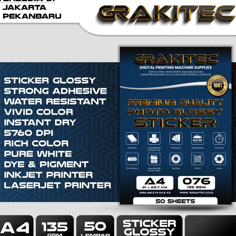 

Ready Stok Sticker Glossy Photo Paper A4 Isi 5 Lembar Glossy Photo Sticker Paper Kertas Foto Sticker Glossy Premium Grakitec