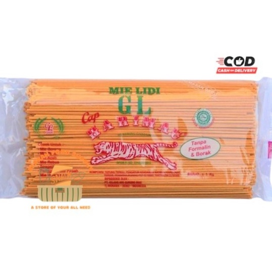 

NEW Mie Lidi Mie Gomak 1kg Mie Lidi Medan Mie Aceh GL Cap HARIMAU