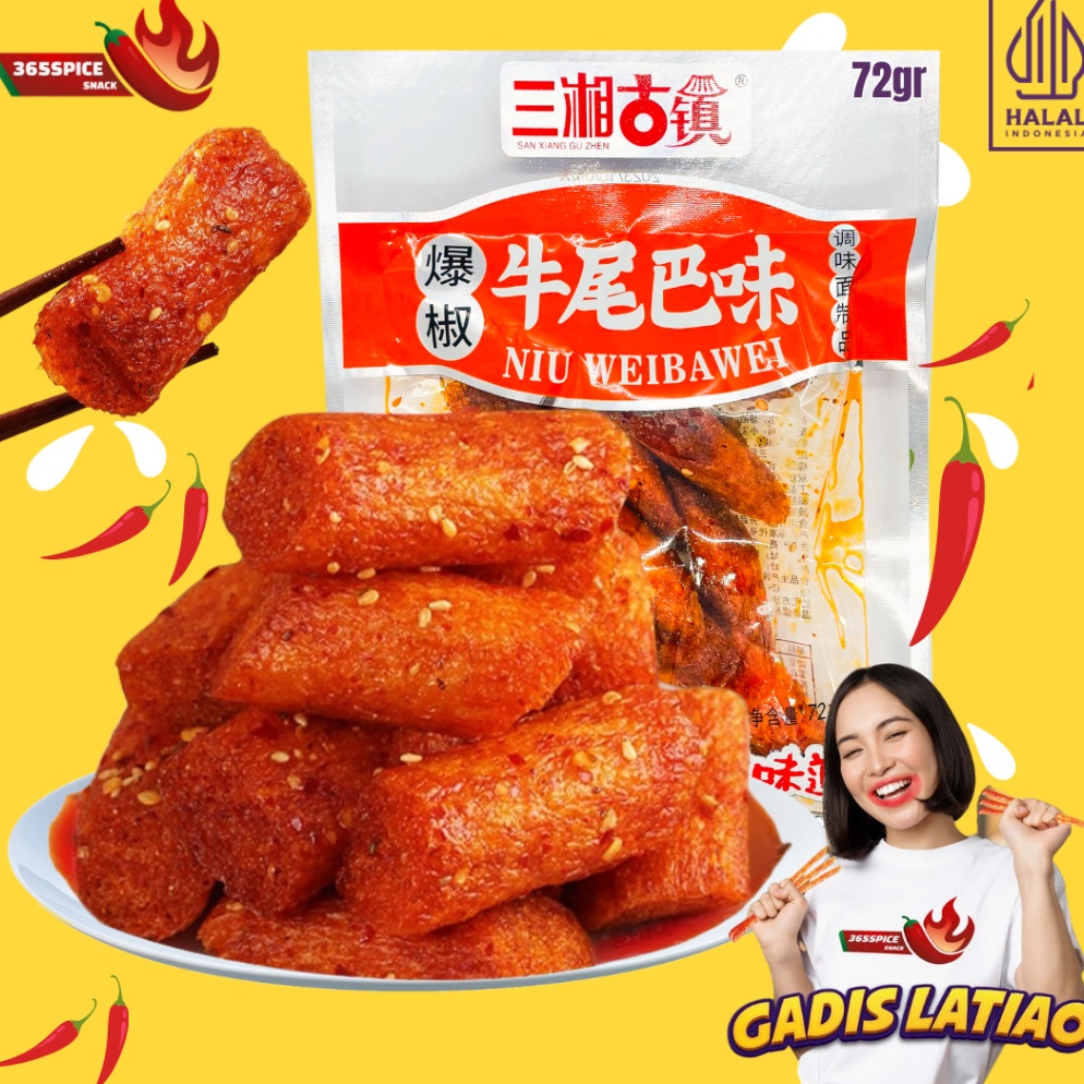 

VIRAL HALAL SNACK LATIAO STRIP PREMIUM 72g NIU WEIBAWEI BIG LATIAO SPICY CEMILAN SNACK VEGETARIAN GLUTEN PEDAS