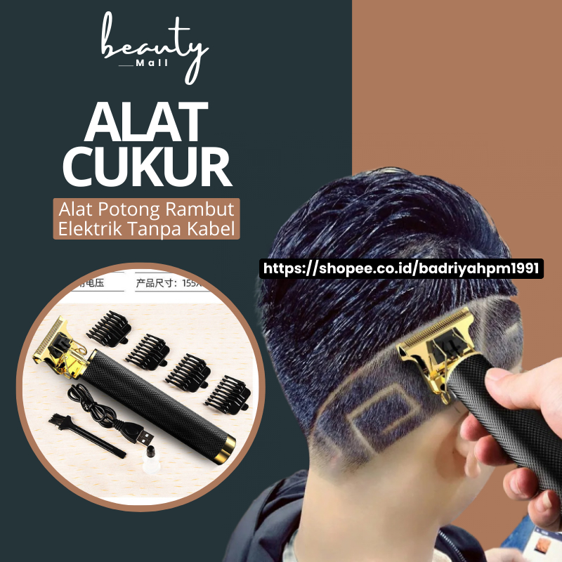 Alat Cukur Rambut Potong Jenggot Alat Potong Rambut Anak Dewasa Hair Clipper Portable Tanpa Kabel