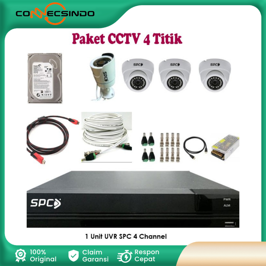 Paket CCTV SPC 4 Channel 1080P 2MP