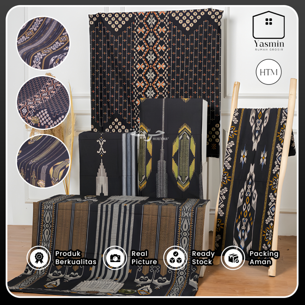 Sarung Huriyah HTM Rayon Premium Special Motif Classic Dewasa Lebaran Terbaru Muslim Pria