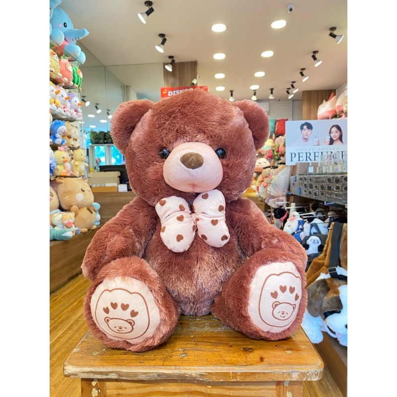 ORI ISTANA BONEKA ISBON BONEKA TEDDY BEAR BERUANG COKLAT PEACH KUNING BIRU SIZE 50 CM